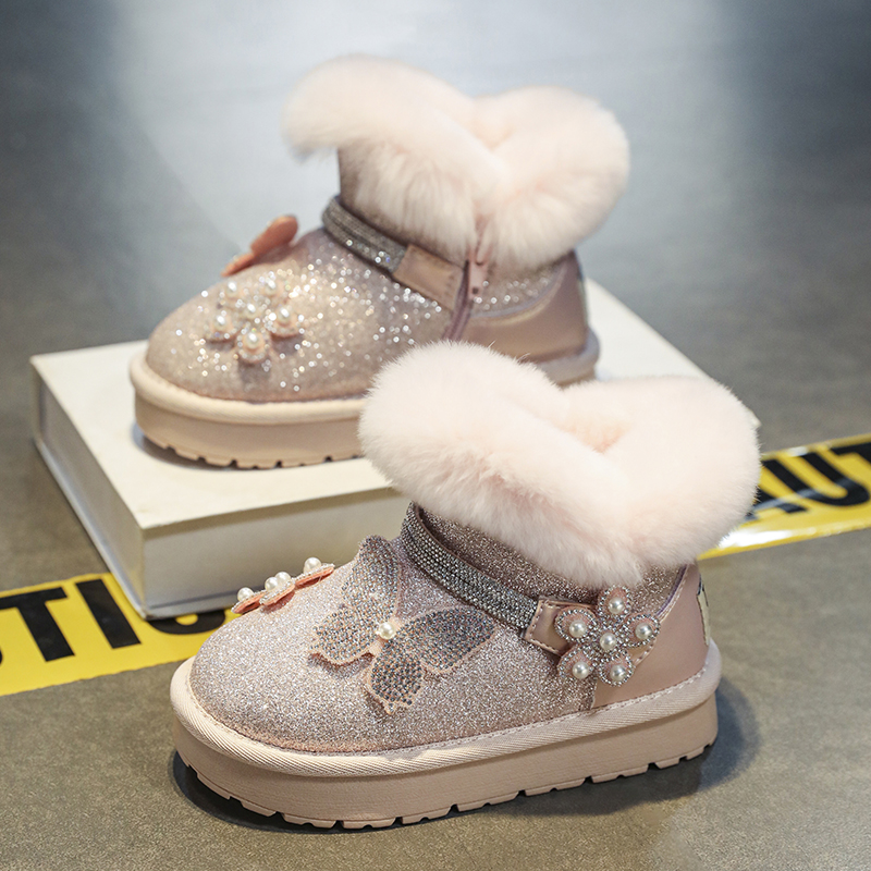  Velvet Snow Boots Cotton Warm Men's and Women's Shoes_voghion.com