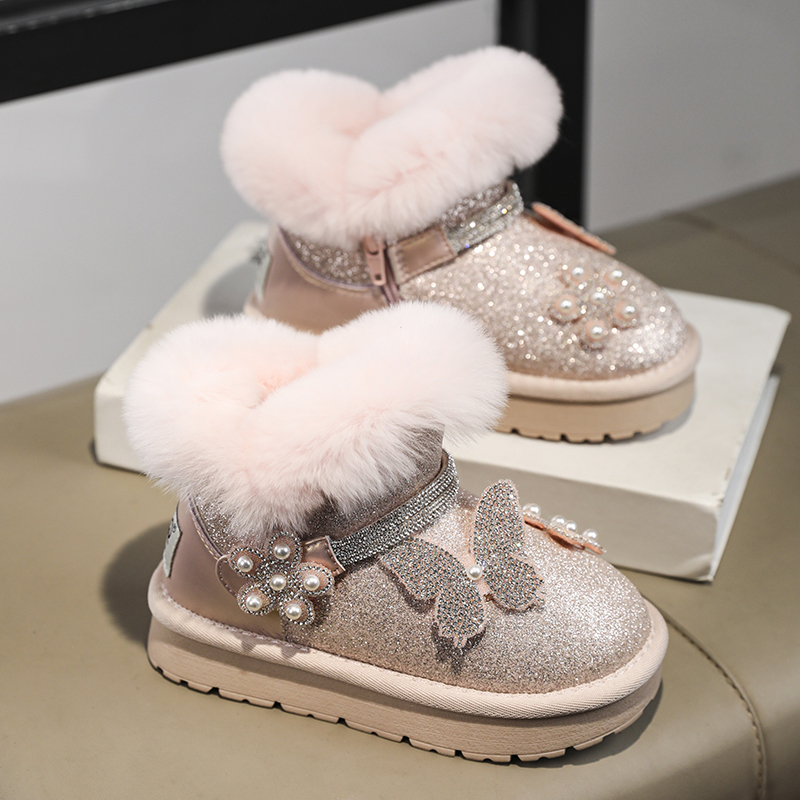  Velvet Snow Boots Cotton Warm Men's and Women's Shoes_voghion.com