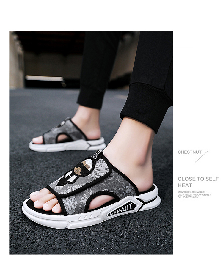 Men Light Weight Flat Slide Non-Slip Sandals Sandals Soft Beach Shoes_voghion.com