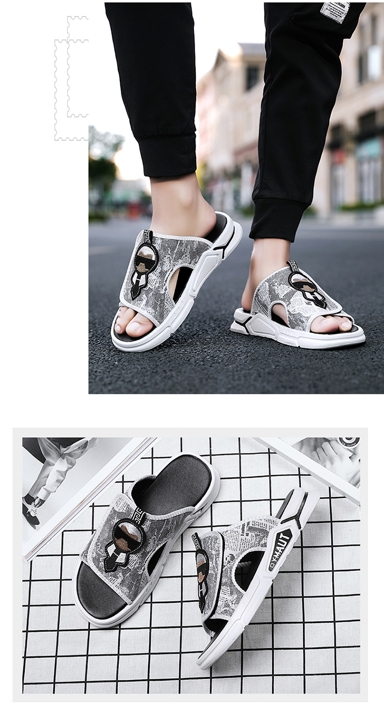 Men Light Weight Flat Slide Non-Slip Sandals Sandals Soft Beach Shoes_voghion.com