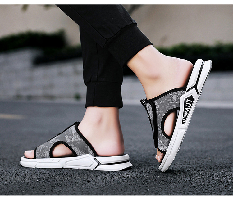 Men Light Weight Flat Slide Non-Slip Sandals Sandals Soft Beach Shoes_voghion.com