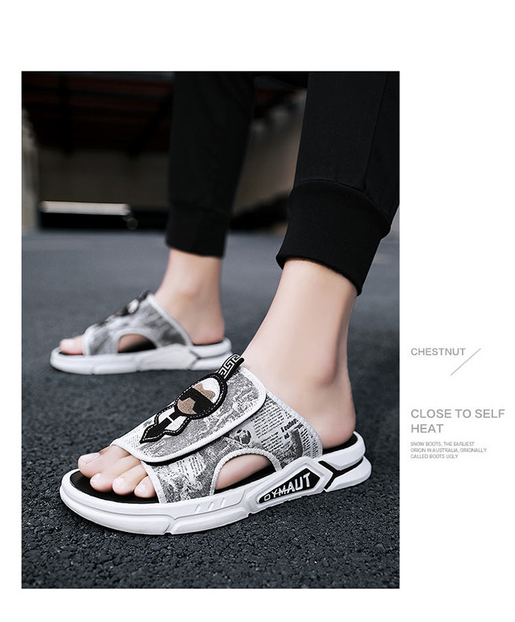 Men Light Weight Flat Slide Non-Slip Sandals Sandals Soft Beach Shoes_voghion.com