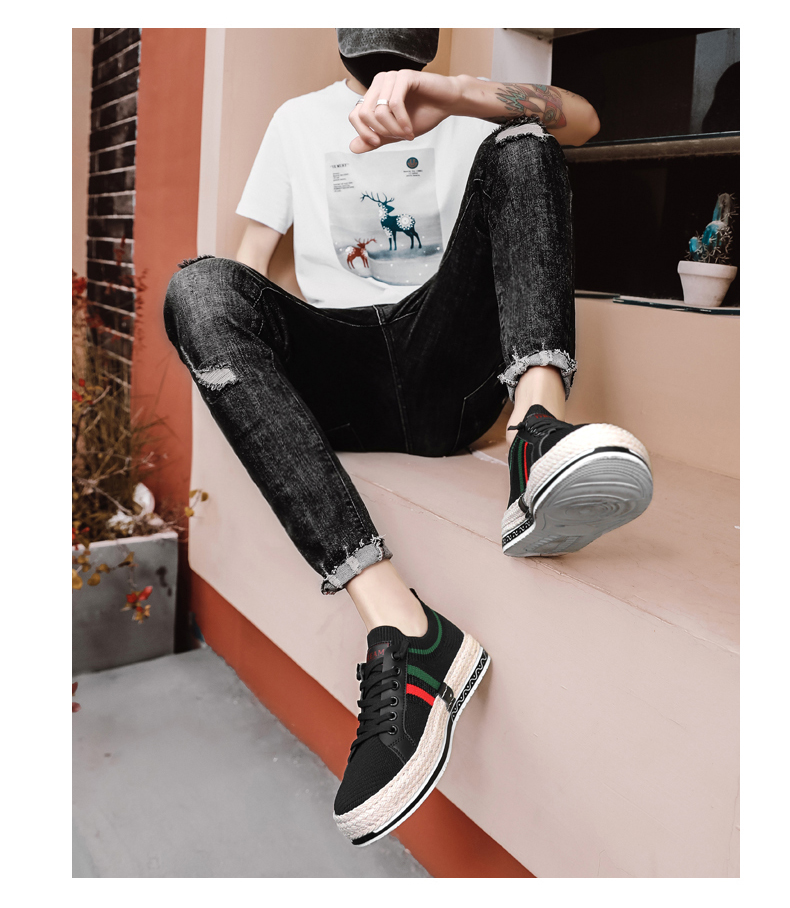 Scarpe sportive da uomo Comode scarpe stringate slip on Casual Mesh tessuta piatta traspirante_voghion.com