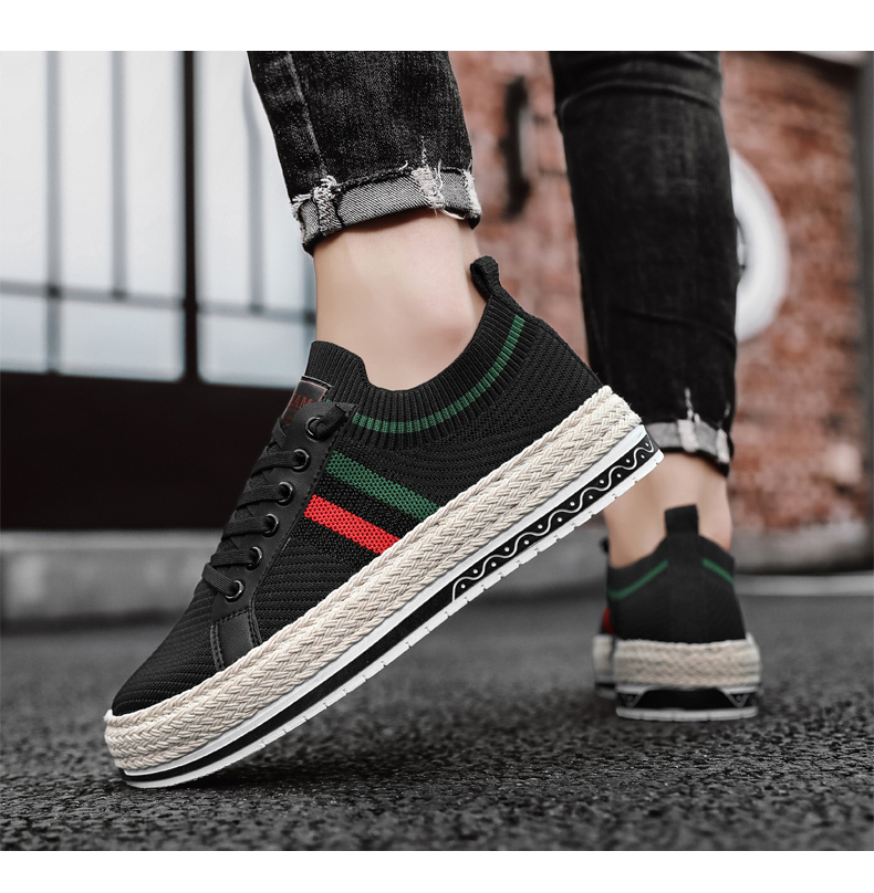 Scarpe sportive da uomo Comode scarpe stringate slip on Casual Mesh tessuta piatta traspirante_voghion.com