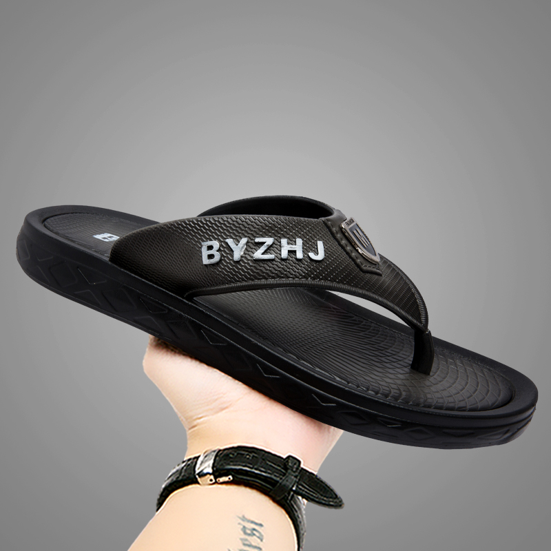 Faux Leather Men's Flip-flops Outdoor Fashion Slippers Beach Slippers, Free Random Pinch Music_vogvips.com