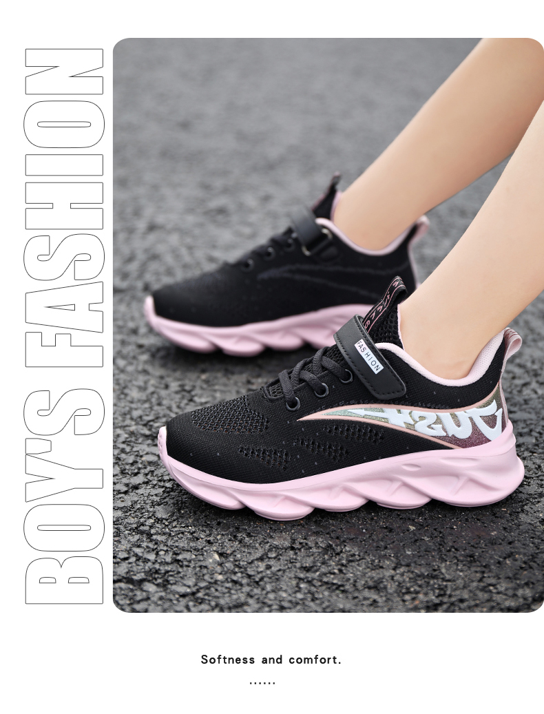 Kids Trainers Girls Running Shoes Girls Tennis Shoes  Knit Athletic Walking Shoes Lightweight Fashion Sneakers_voghion.com