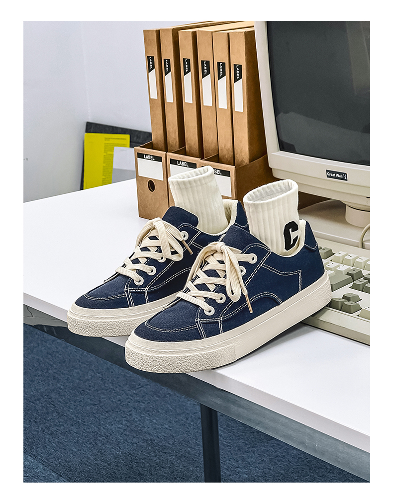 Cold sticky breathable solid color small crowd canvas China-Chic low top men's shoes_voghion.com