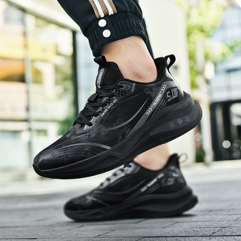 Première apparition de chaussures de course décontractées en cuir microfibre pour hommes, surdimensionnées_voghion.com