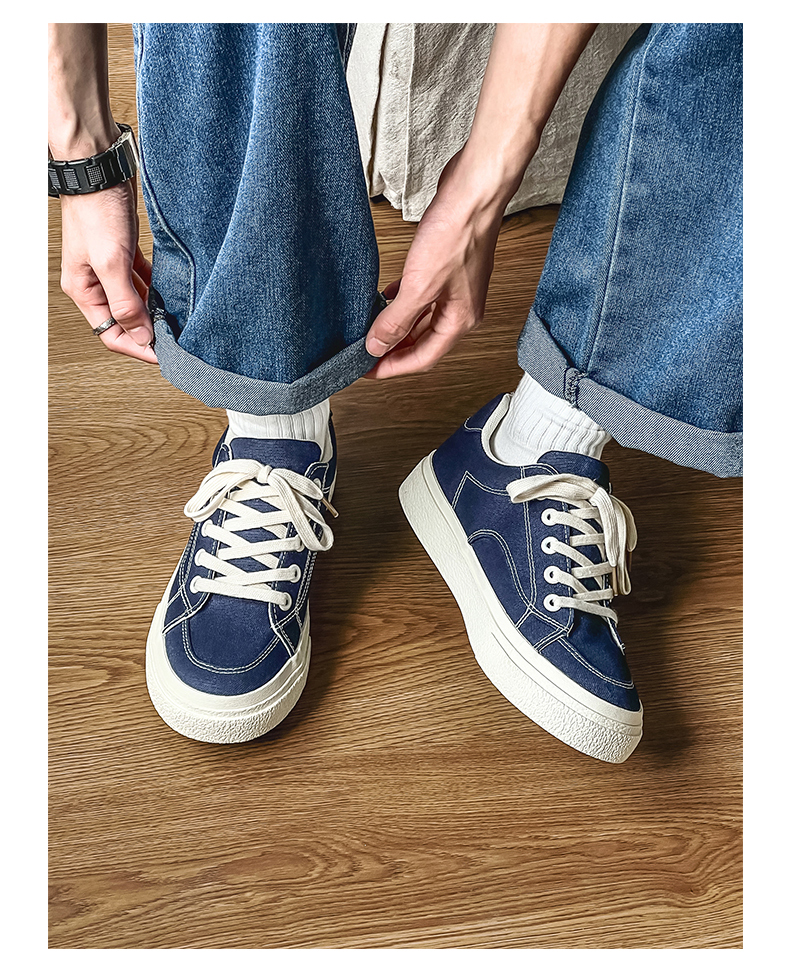 Cold sticky breathable solid color small crowd canvas China-Chic low top men's shoes_voghion.com