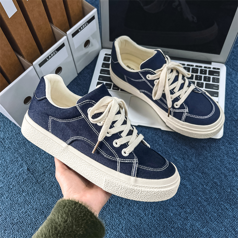 Cold sticky breathable solid color small crowd canvas China-Chic low top men's shoes_voghion.com