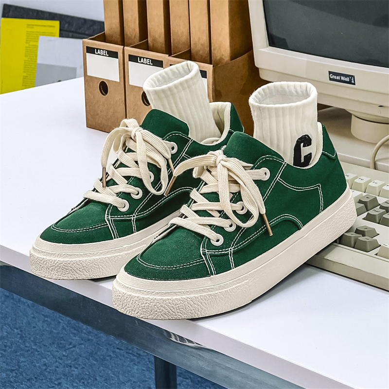 Cold sticky breathable solid color small crowd canvas China-Chic low top men's shoes_voghion.com