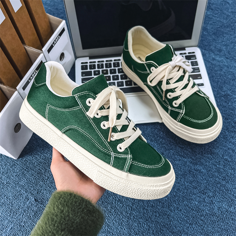 Cold sticky breathable solid color small crowd canvas China-Chic low top men's shoes_voghion.com