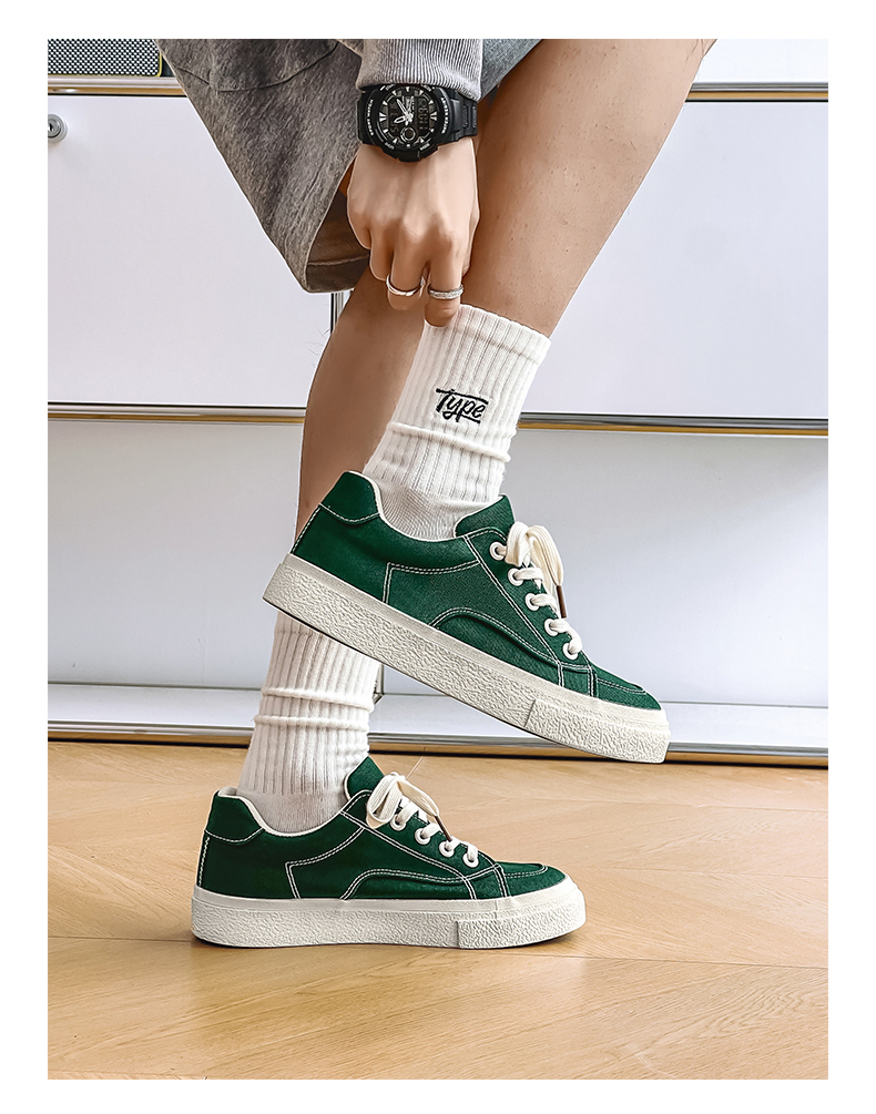 Cold sticky breathable solid color small crowd canvas China-Chic low top men's shoes_voghion.com