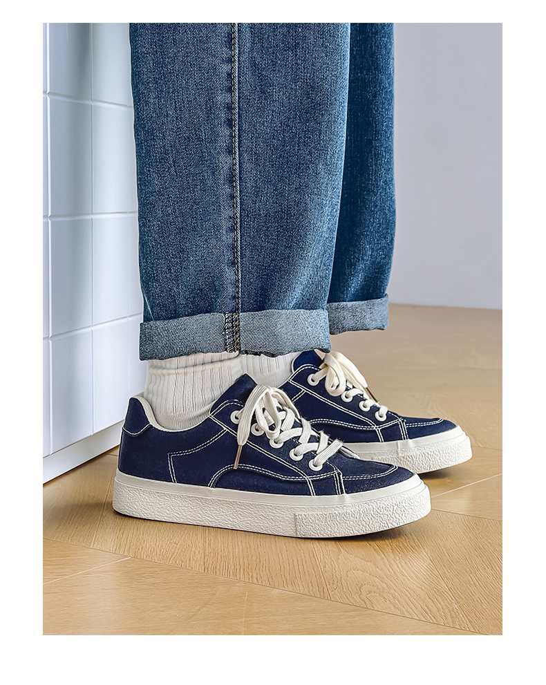 Cold sticky breathable solid color small crowd canvas China-Chic low top men's shoes_voghion.com