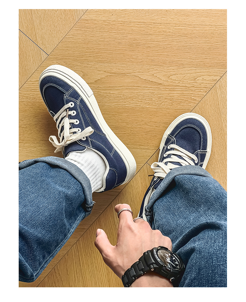Cold sticky breathable solid color small crowd canvas China-Chic low top men's shoes_voghion.com