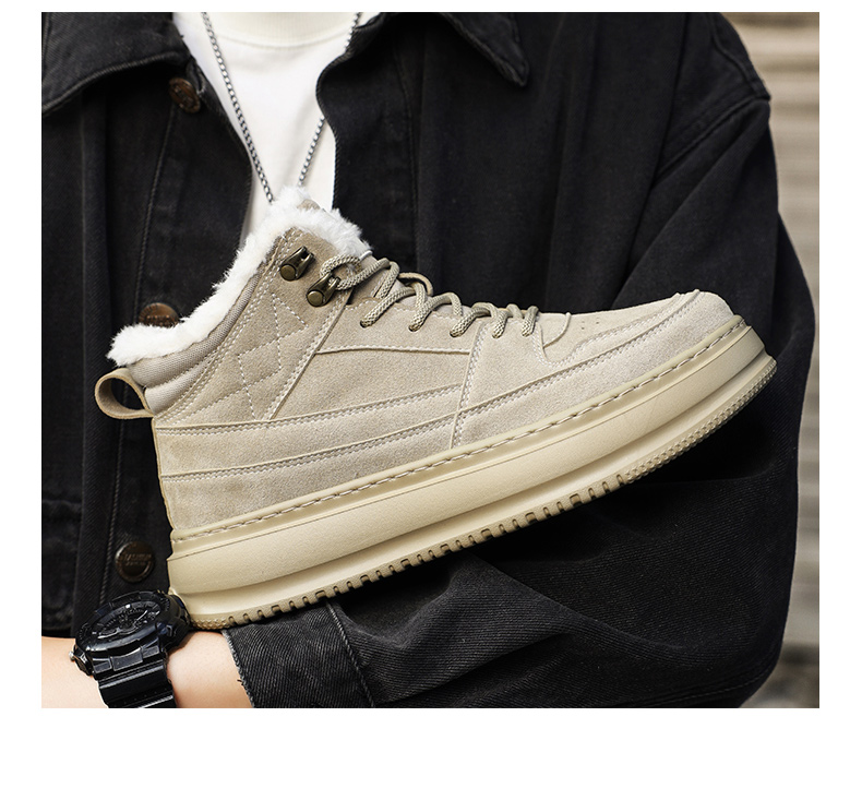 Chaussures homme de haute qualité, automne-hiver, nouvelles baskets sport décontractées doublées polaire épaisses_voghion.com