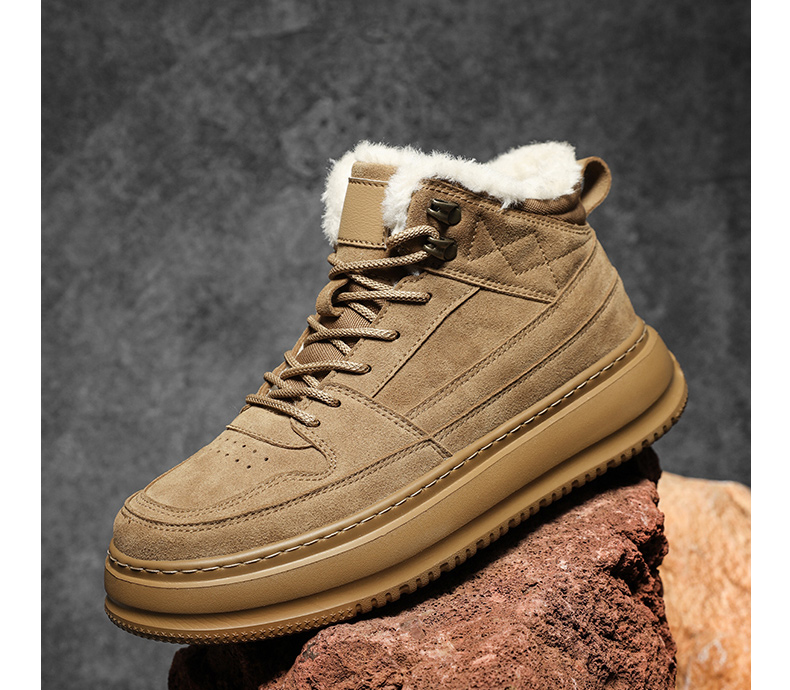 Chaussures homme de haute qualité, automne-hiver, nouvelles baskets sport décontractées doublées polaire épaisses_voghion.com