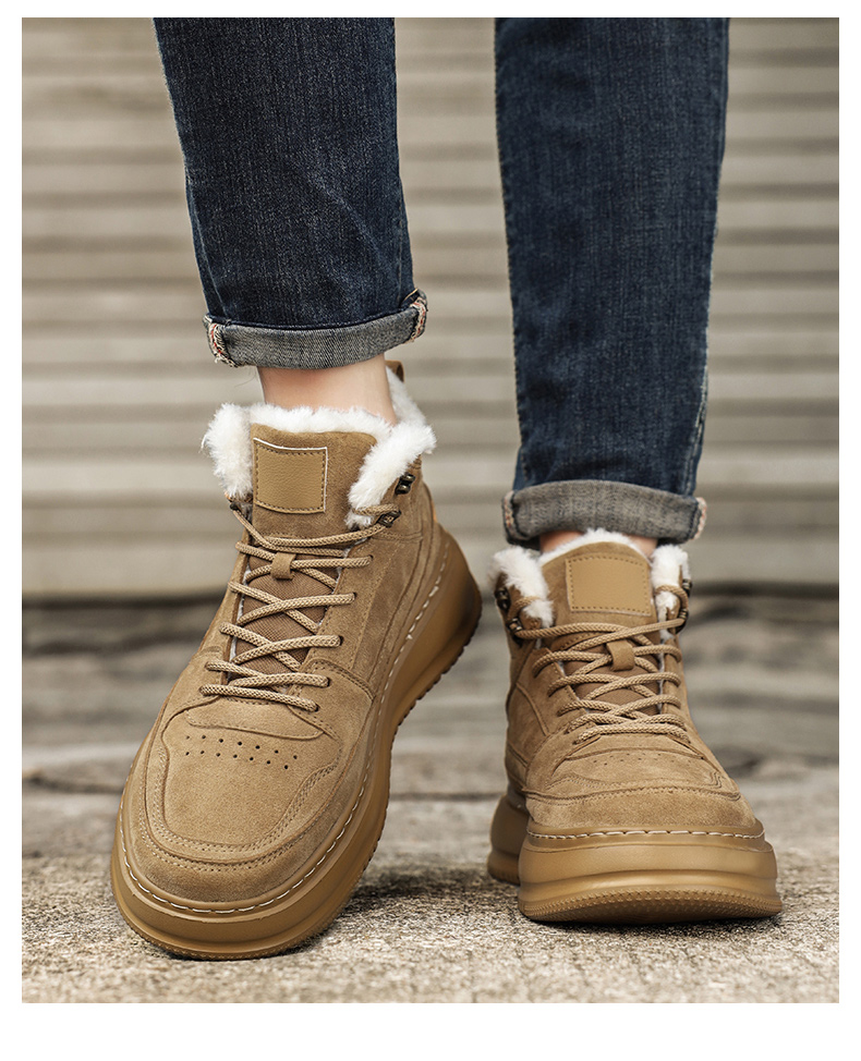 Chaussures homme de haute qualité, automne-hiver, nouvelles baskets sport décontractées doublées polaire épaisses_voghion.com