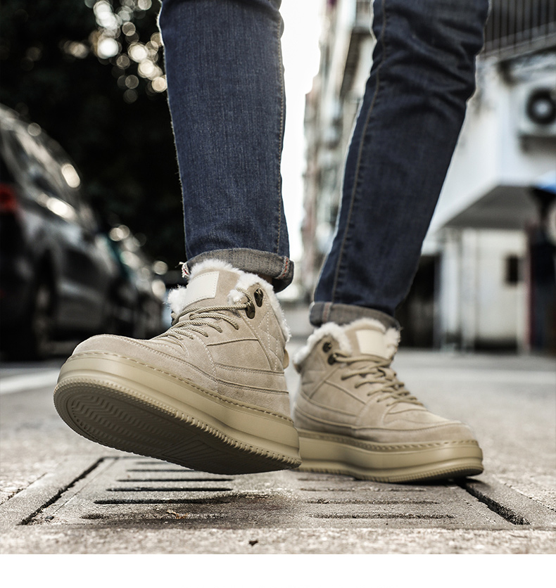 Chaussures homme de haute qualité, automne-hiver, nouvelles baskets sport décontractées doublées polaire épaisses_voghion.com