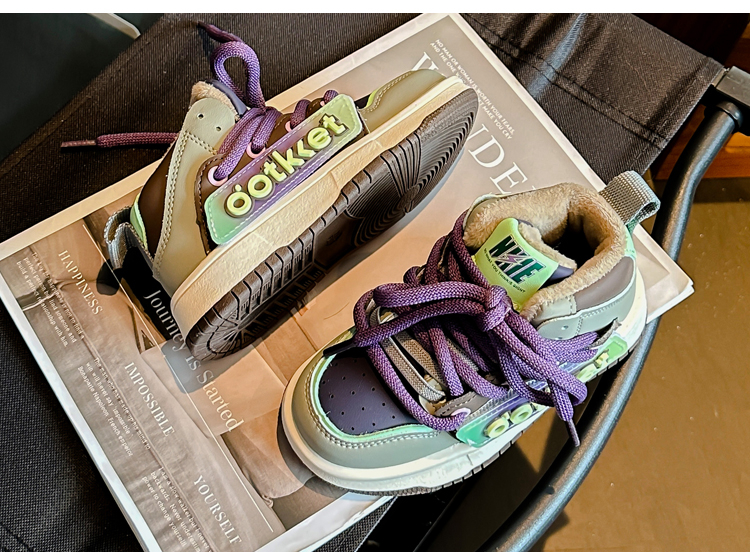 Kinder-High-Top-Boardschuhe aus Baumwolle mit zwei Streifen_voghion.com