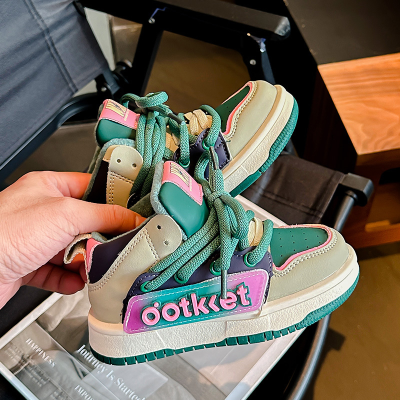 Kinder-High-Top-Boardschuhe aus Baumwolle mit zwei Streifen_voghion.com