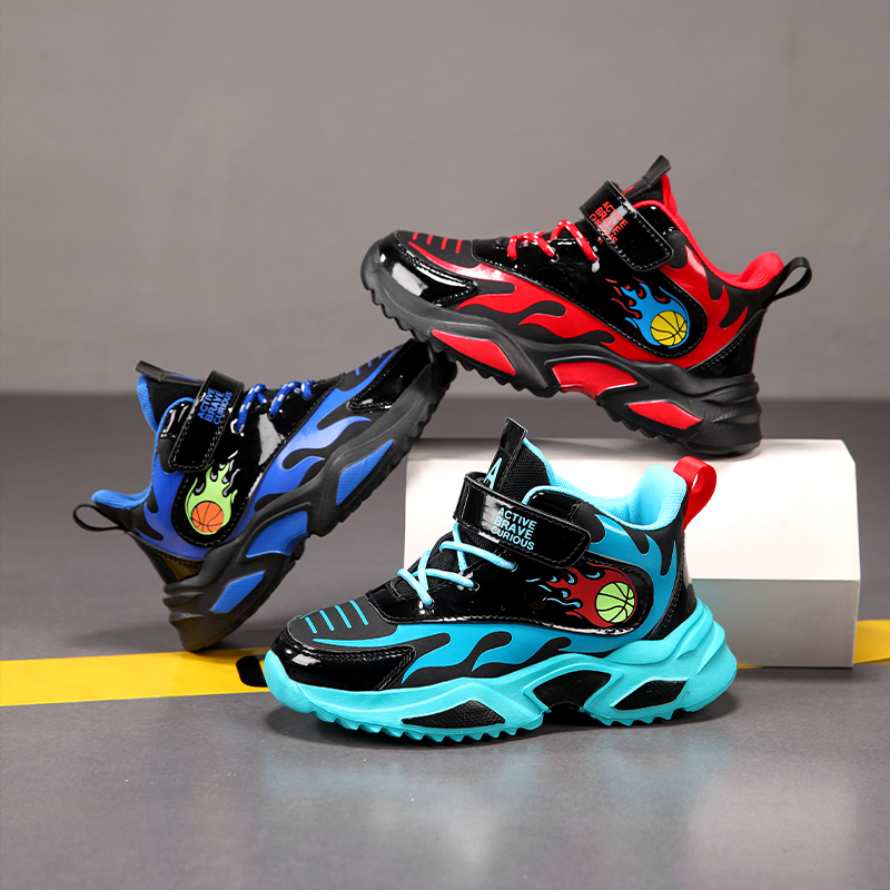 herfst winter nieuwe leren kinder sport vrijetijdsschoenen, basketbalschoenen_voghion.com