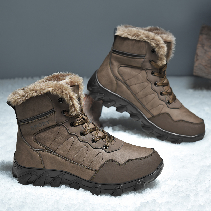 恒达顺-新款户外登山防滑雪地靴工装防水保暖大码棉鞋跨境大码军靴