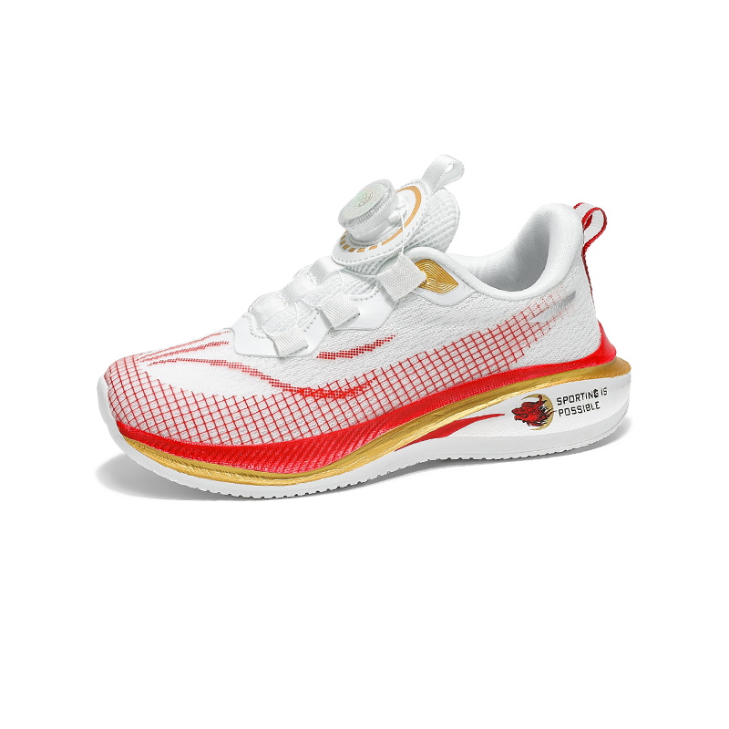 Breathable Mesh Running Shoes With Rotating Buckle For Boys_voghion.com