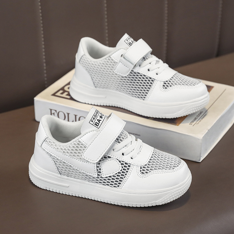 2023 Little White Summer Single Trendy Shoes Fashion Transparent Mesh_voghion.com