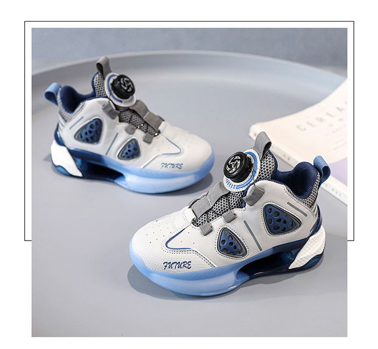 Boys' Basketball Shoes With Rotating Buckle For Sports_voghion.com