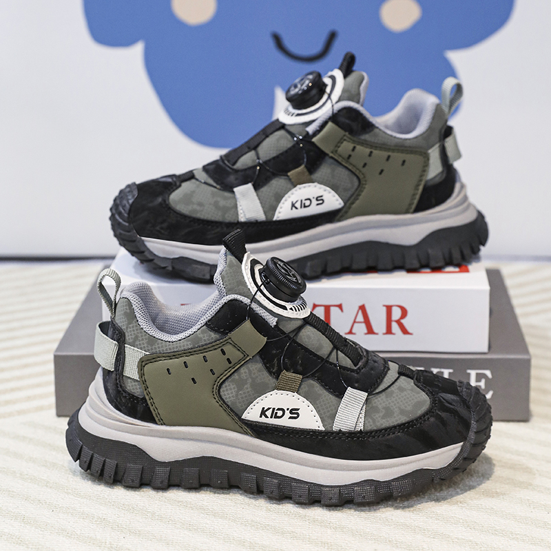 Detské bežecké topánky Four Seasons s mäkkou podrážkou z roku 2024, nové spinningové gombíky_voghion.com