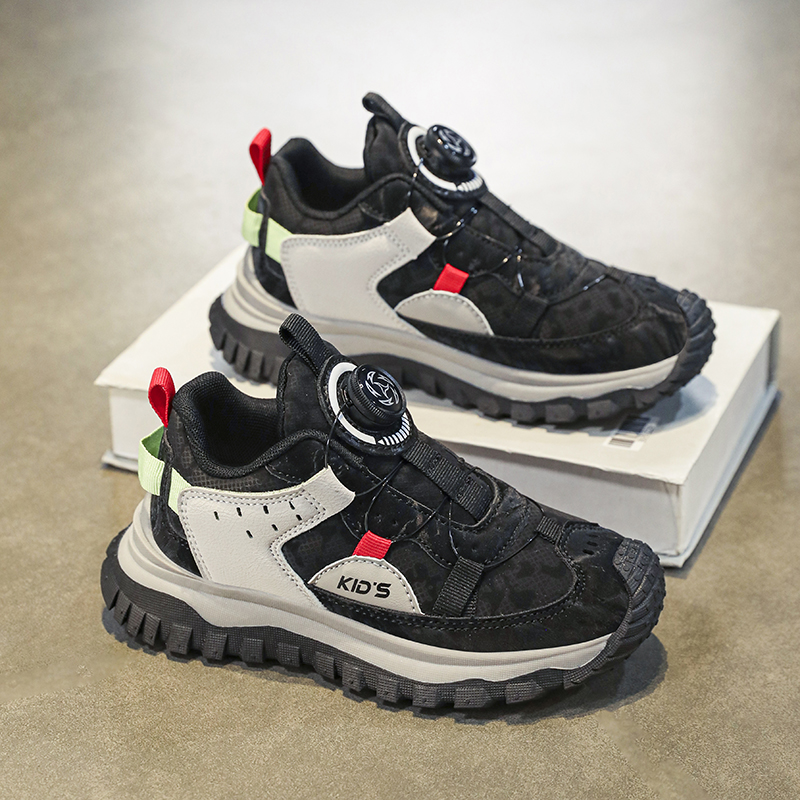 Detské bežecké topánky Four Seasons s mäkkou podrážkou z roku 2024, nové spinningové gombíky_voghion.com