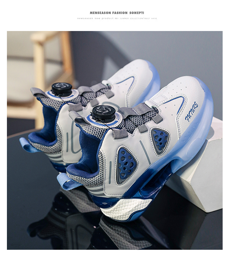Boys' Basketball Shoes With Rotating Buckle For Sports_voghion.com