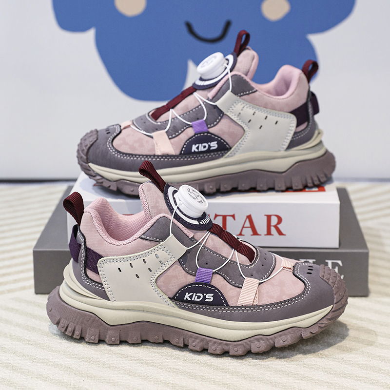 Detské bežecké topánky Four Seasons s mäkkou podrážkou z roku 2024, nové spinningové gombíky_voghion.com