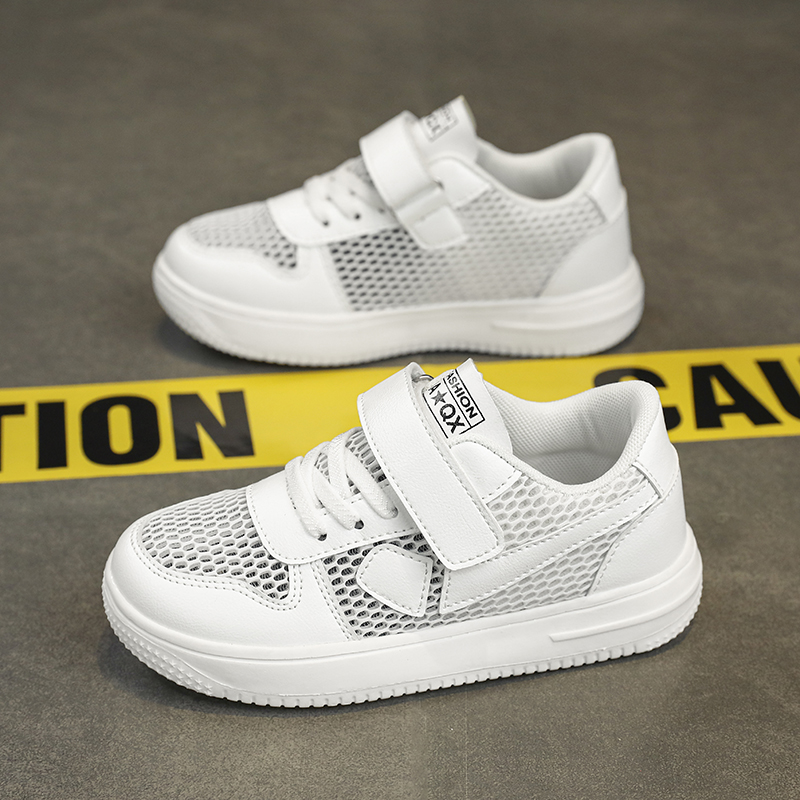 2023 Little White Summer Single Trendy Shoes Fashion Transparent Mesh_voghion.com