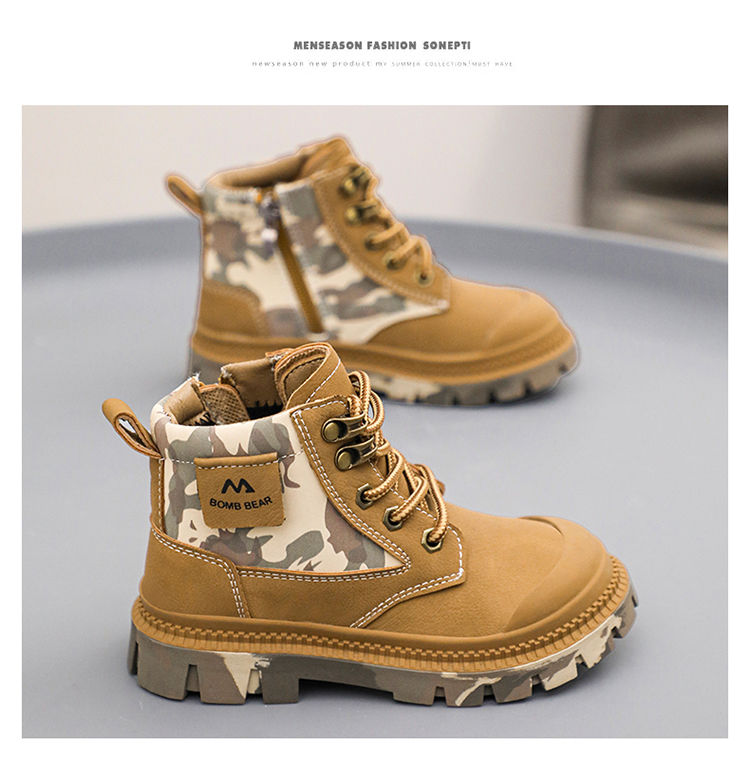 Barnas Martin Høst/Vinter Nye Gule Friluftsstøvler_voghion.com