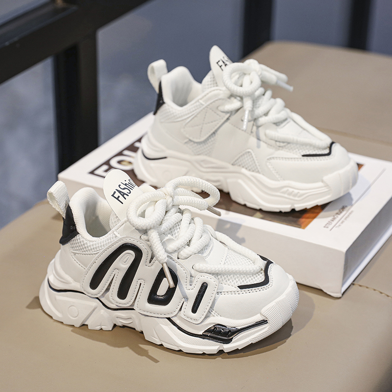 2023 Girls' Dad Shoes 2023 New Mesh Breathable Thick Sole Versatile_voghion.com