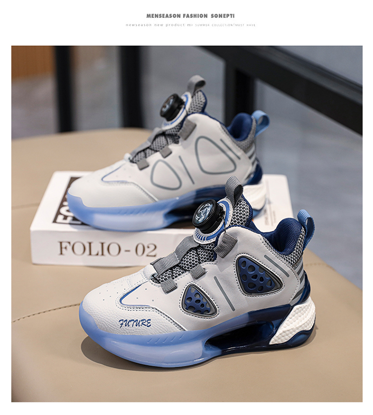 Boys' Basketball Shoes With Rotating Buckle For Sports_voghion.com