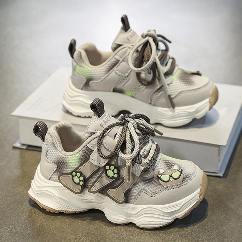 Gradient Children's Mesh Breathable Dad's Shoes Four Seasons_voghion.com