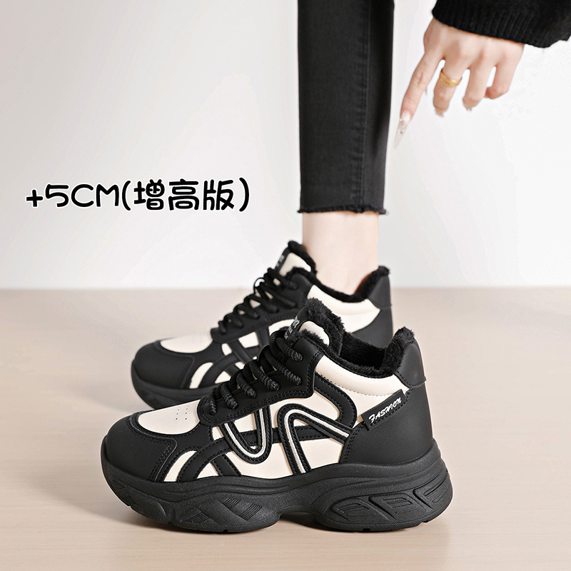 冬季新款高帮大棉鞋厚底老爹鞋阿甘鞋运动鞋休闲女鞋雪地靴子