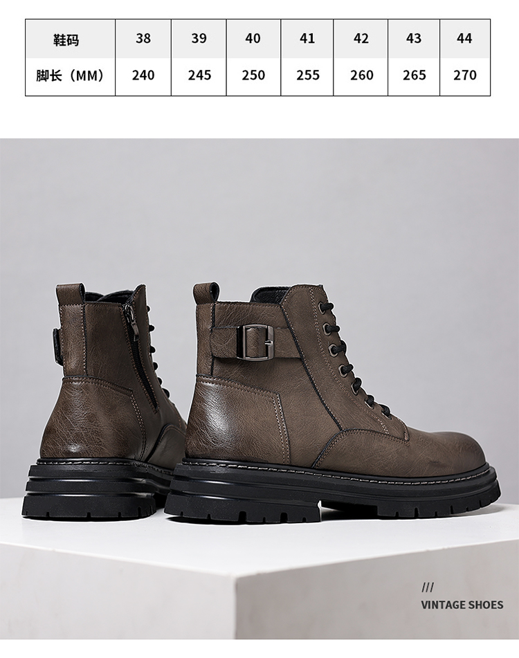 南风5022真皮时尚百搭中帮马丁靴38-44皮鞋码批98