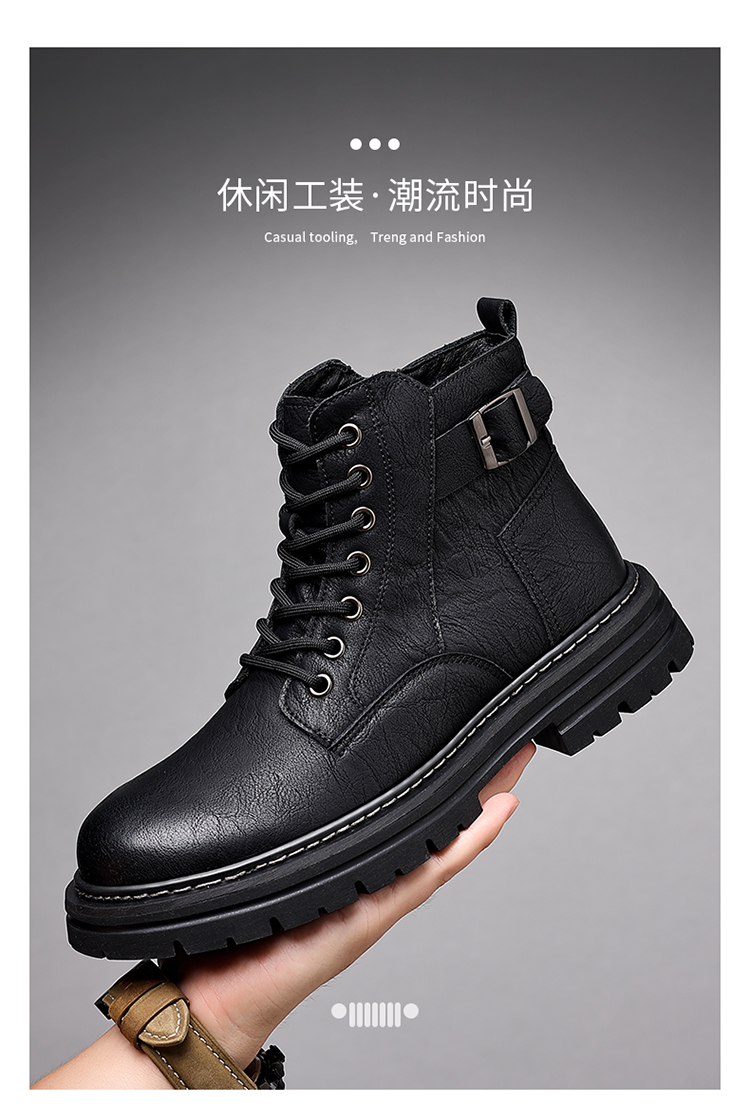 南风5022真皮时尚百搭中帮马丁靴38-44皮鞋码批98