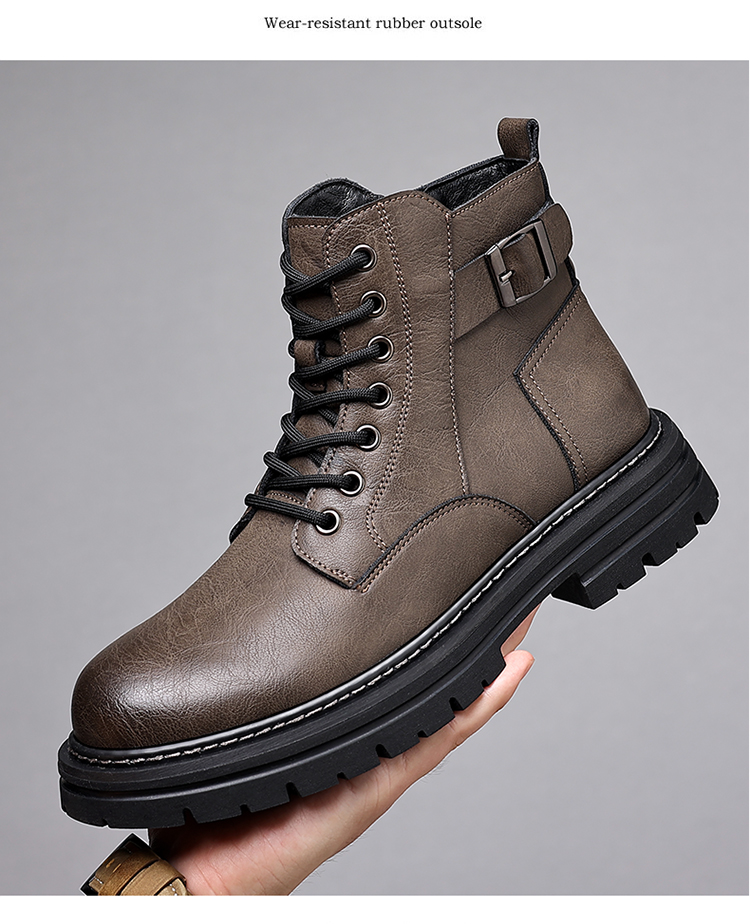 南风5022真皮时尚百搭中帮马丁靴38-44皮鞋码批98