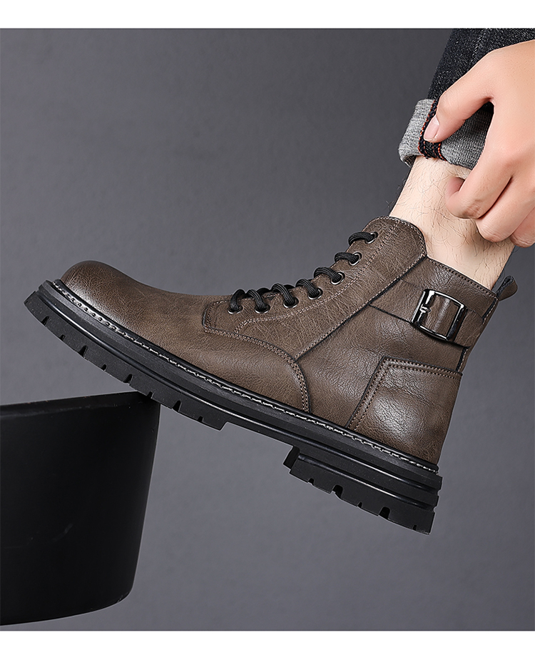 南风5022真皮时尚百搭中帮马丁靴38-44皮鞋码批98