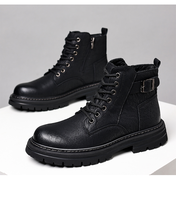 南风5022真皮时尚百搭中帮马丁靴38-44皮鞋码批98