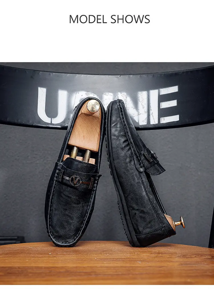 Solid Color Black Beanie Shoes Trendy Shoes Loafers Lazy People Pedal Driving Shoes Casual Small Leather Shoes Give A Random Pinch Music_vogvips.com