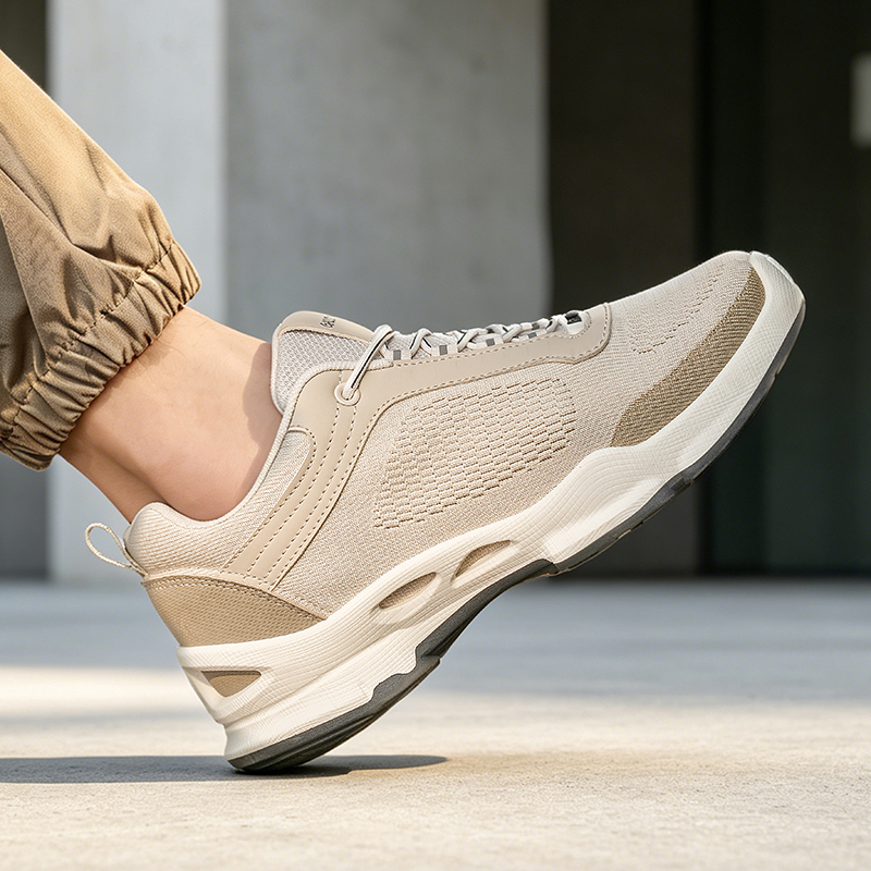Men'S Breathable Knit Athletic Shoes - Comfortable, Shock-Absorbing, Non-Slip Lace-Up Running Shoes, All-Season Mid-Top, For Jogging And Walking, Athl_vogvips.com