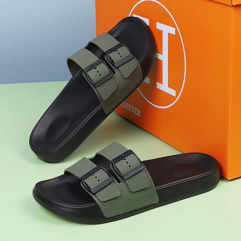 UM Herenpantoffels met zachte zolen Dubbele knoop sandalen Halve pantoffels Buiten Casual schoenen_voghion.com