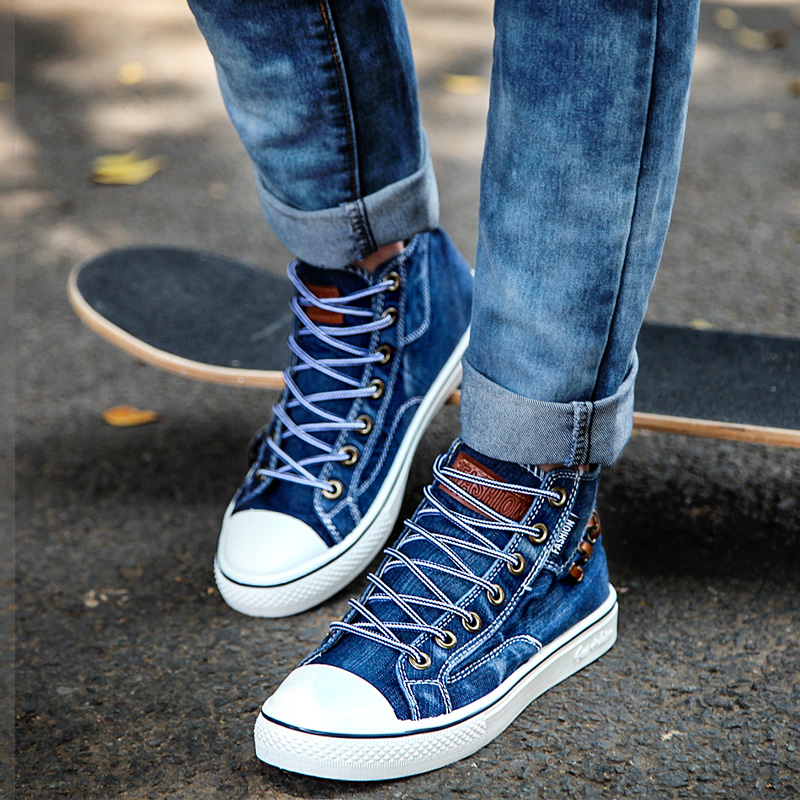 Herre gå-sneakers Canvas flad båd Letvægts Yachting Gusset polstrede fritidssko_voghion.com